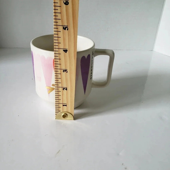 Starbucks  12oz Valentine's Watercolor Hearts and Arrow Coffee Mug. - Picture 6 of 6